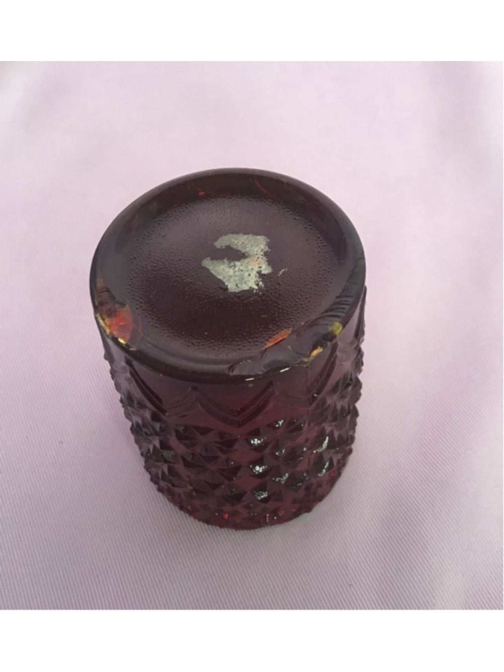 Vintage Ruby Red Daisy and Button Toothpick/Candle holder - Picture 3 of 4